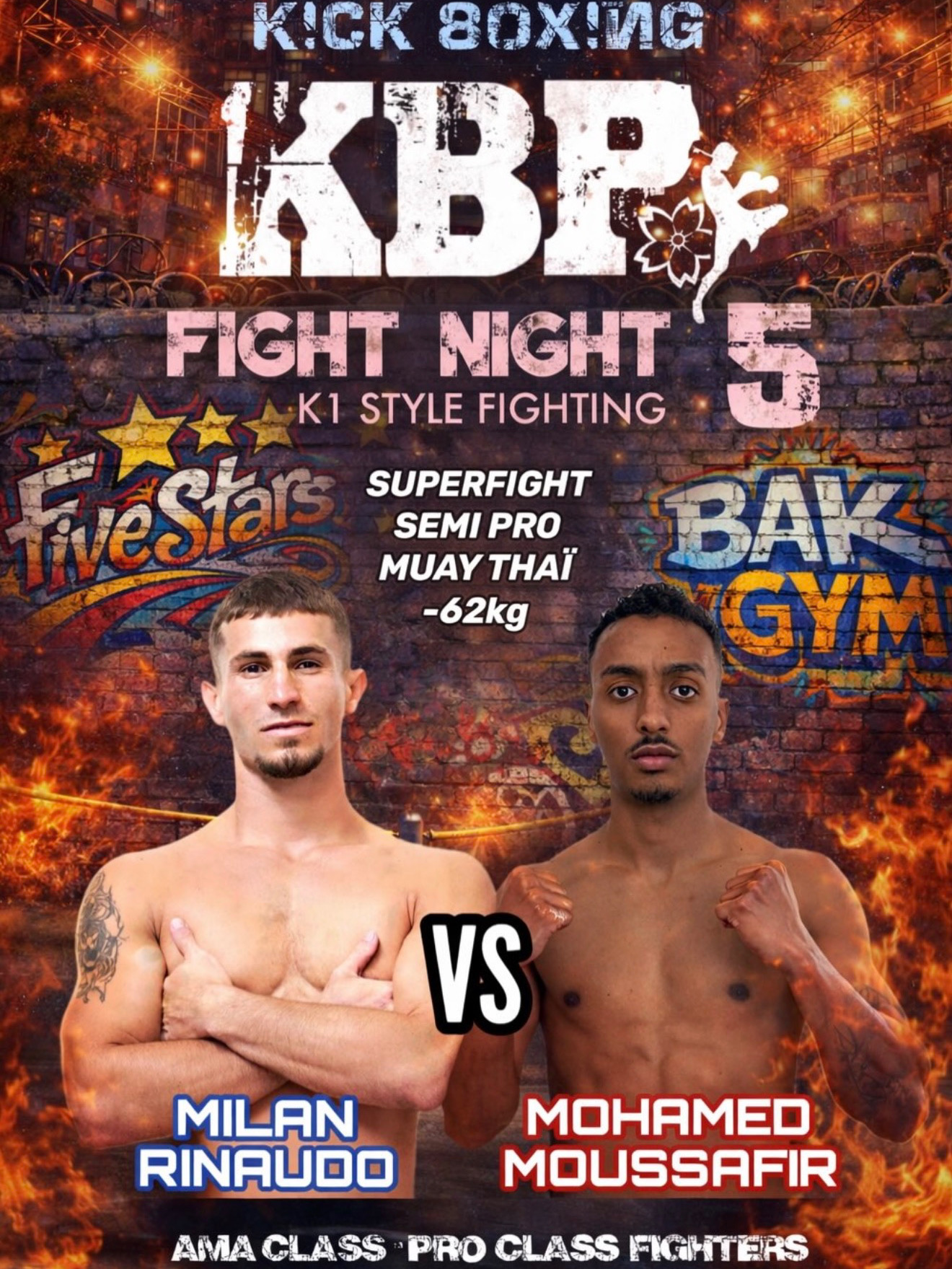 Rinaudo vs Moussafir en muay thai à la KBP Fight Night