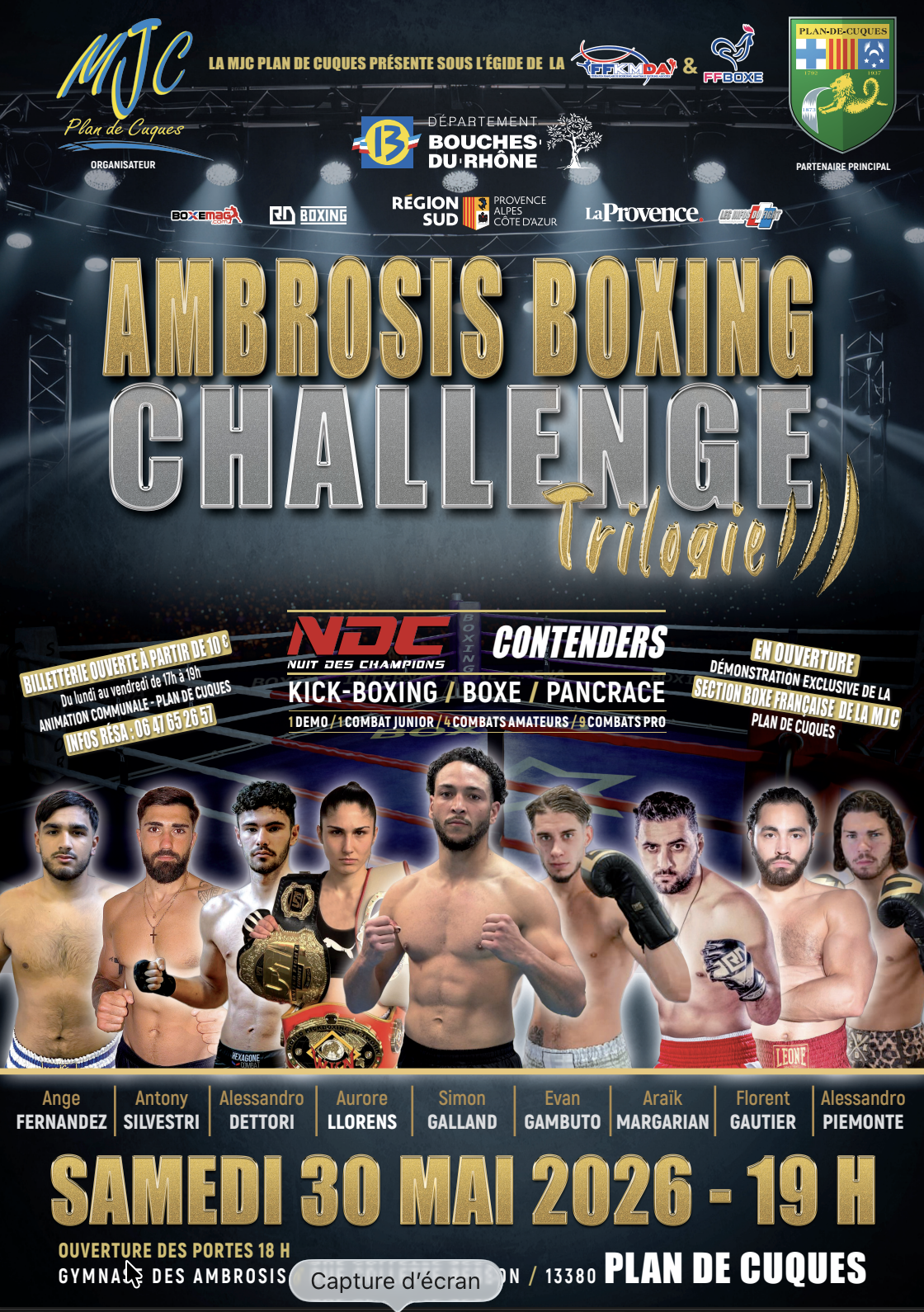 Ambrosis Boxing Challenge 3 –  les premiers noms donnent le ton