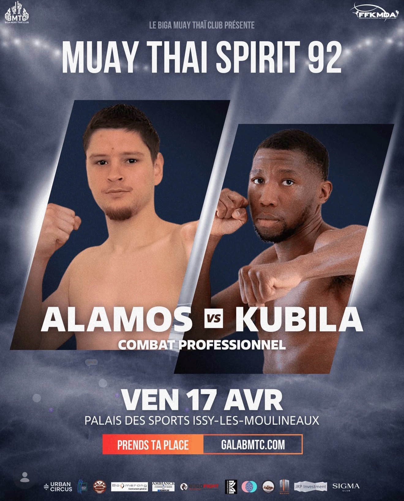 Messie Kubila sur le ring du MUAYTHAI SPIRIT 92